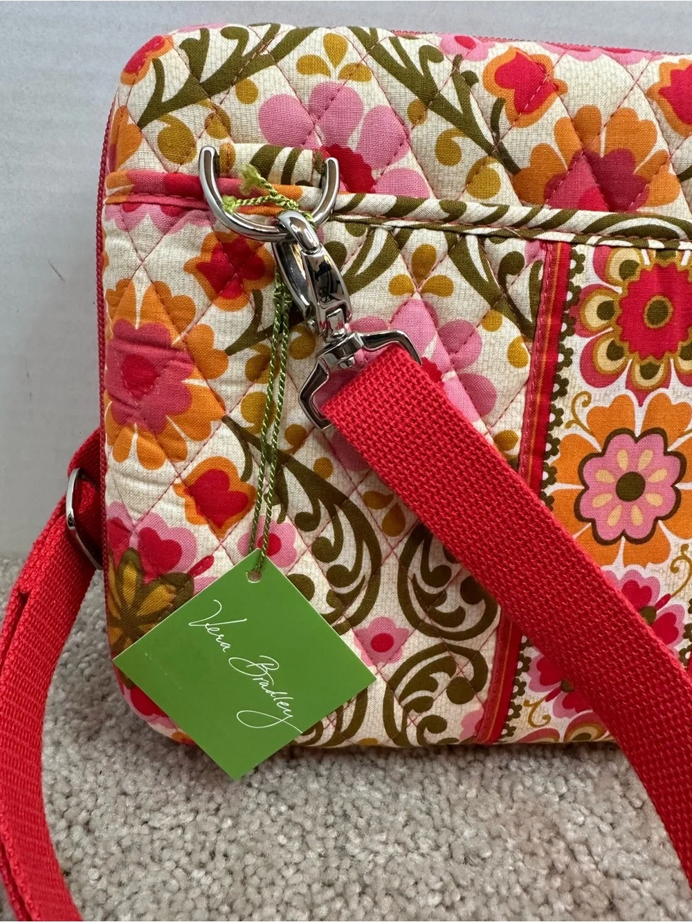Vera Bradley Quilted Tablet hardcase 9x11.5 ins Pink, Orange & Green Floral, NWT